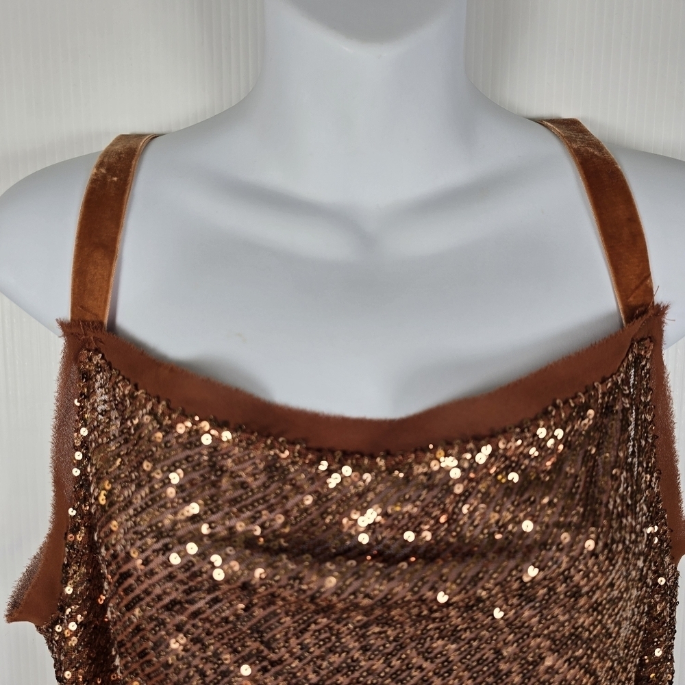 Free People Shimmer & Shine Bodysuit In The Color Sunset Sequins Size Small - Picture 6 of 16